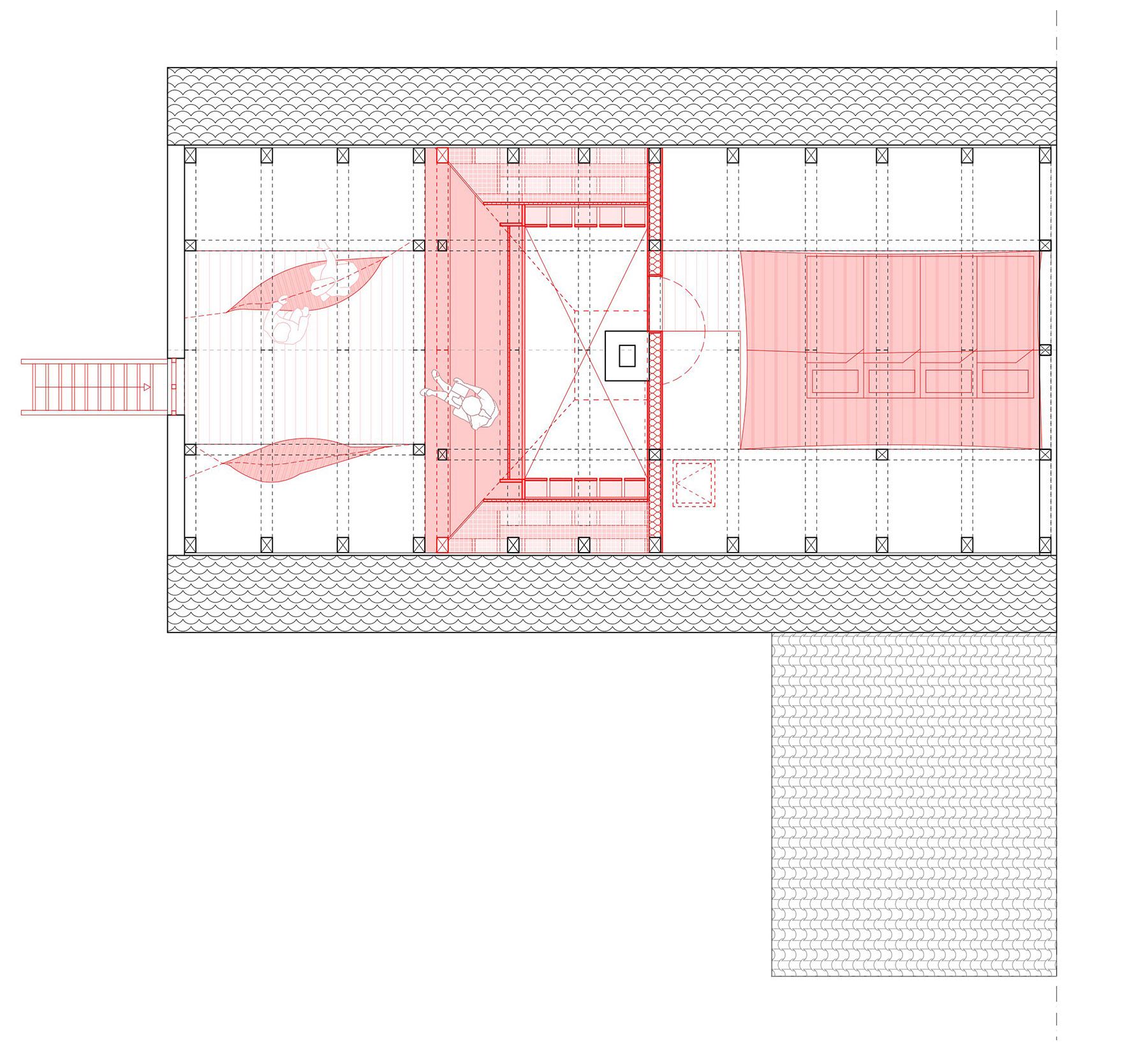 Grundriss eines kleinen alten Hauses mit Umbauplanung